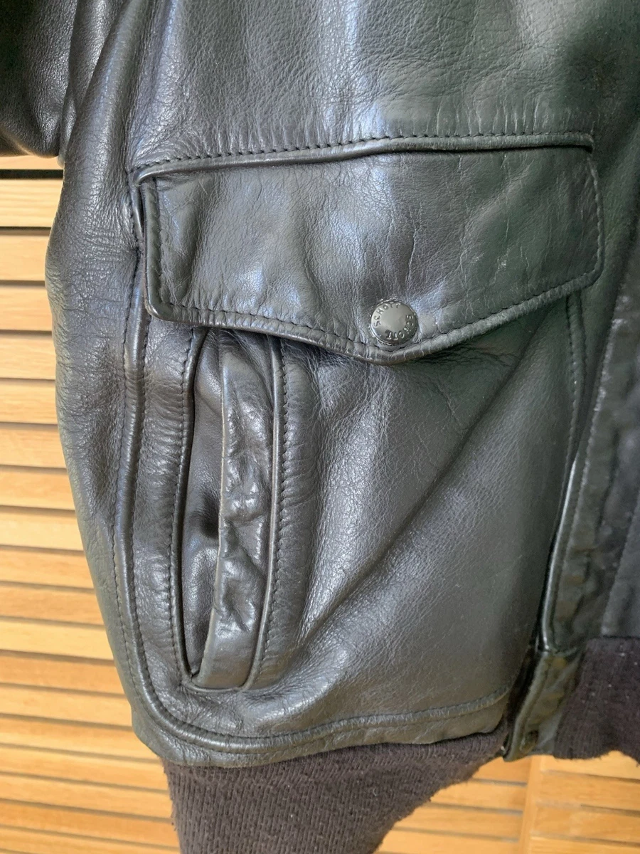 Chaqueta de Vuelo de Cuero Schott De Colección 184SM / 684SM Marrón Talla 48 EE. UU. XXL