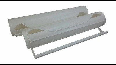 Kitchen Wrap & Foil Storage Tubes Container W/Cutter Set Of 2 Organizer