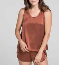 Lunya Washable Silk Shorts Pajama Set Medium in Drift