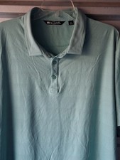 TRAVIS MATHEW Polo Shirt Mens 2XL Teal Green Golf Performance Short Sleeve