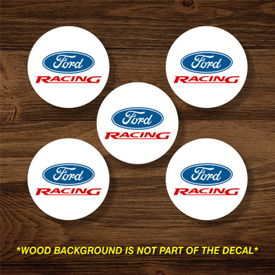 Vinyl Decal Sticker Overlays Fits Ford Racing Wheel Center Cap x5