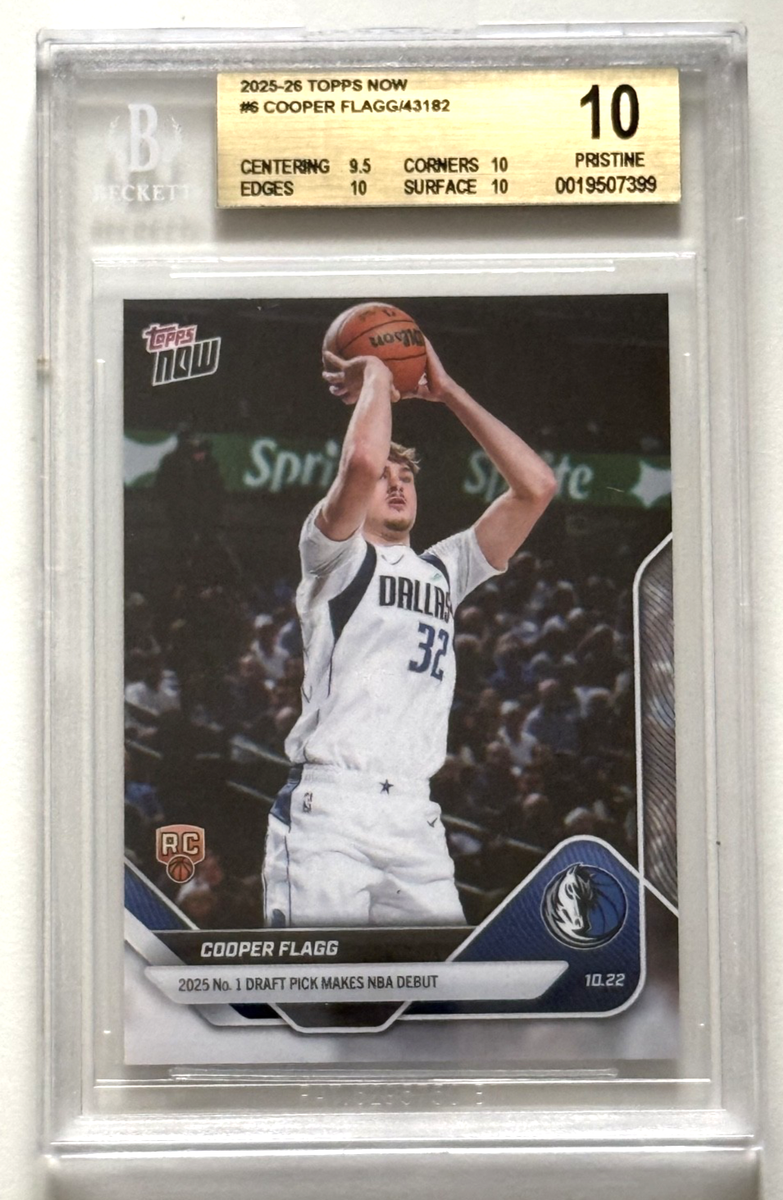 2025-26 Topps NOW NBA COOPER FLAGG RC NBA Debut #6 BGS 10 | eBay