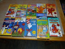 10 kids VHS:Clifford.Rugrats,Bear in the big blue house,Seuss,Arthur