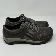 Keen Austin Oxford Sneakers Mens 9.5 Green Leather Casual Hiking Soft Toe Shoes