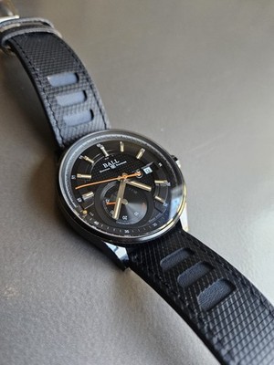 Ball x BMW Black w/ Orange Accents Power Reserve Black DLC Sport Watch; 3 Straps