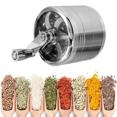 Hochwertiger Metall Grinder Kräutermühle Kurbelmühle Gewürzmühle Faltbarer Griff