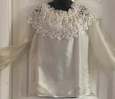 Vintage 70-90s M Fredericks Of Hollywood Sheer Lace Top Blouse Romance Renfair