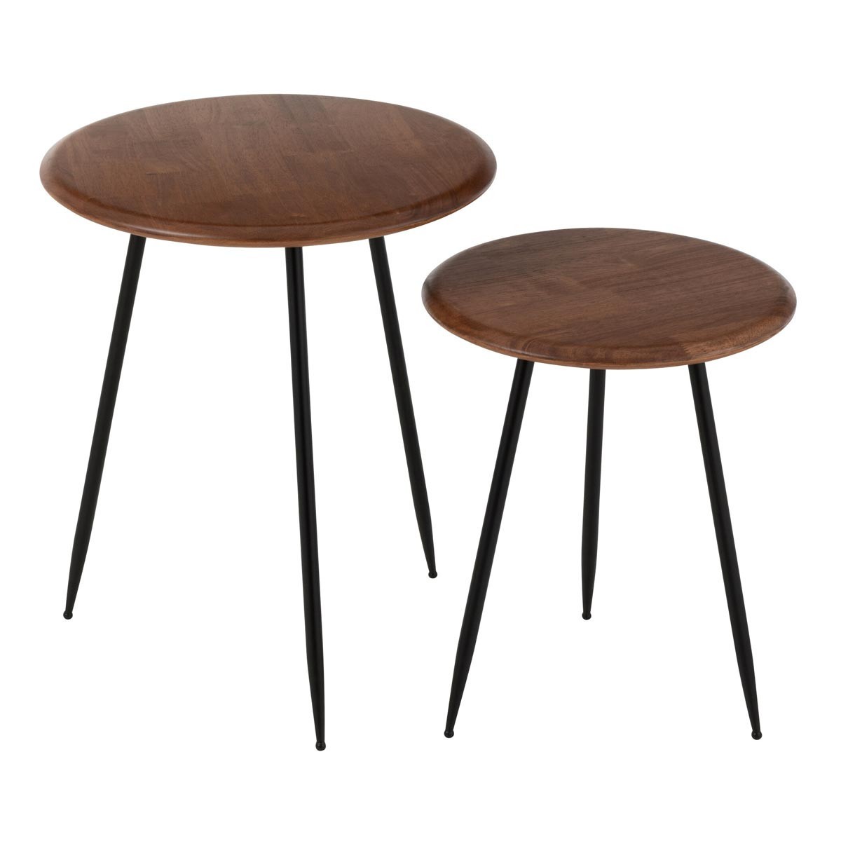 Lot de 2 tables d'appoint Neo 60cm en bois naturel pour salon