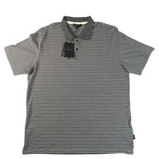 Ted Baker Polo Shirt Men Size 5 XL Gray Grey Striped Short Sleeve 120 NWT New