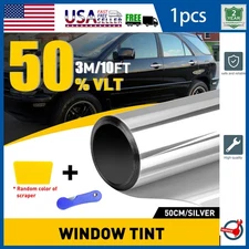 20"x10FT Uncut Roll Window Mirror Silver Chrome Tint Film Car Home Office Glass