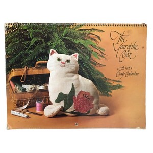 Current THE YEAR OF THE CAT 1983 VTG Craft CALENDAR Sewing Patterns Quilt Pillow