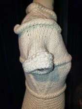 Custom Cream 100% Wool Thick Bodycon Structure Dress S/M