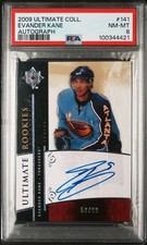 2009-10 ULTIMATE COLLECTION #141 EVANDER KANE ULTIMATE ROOKIES AUTO /99 RC PSA 8