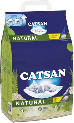 EVER CLEAN CATSAN Natural Clumping Cat Litter - 20L Biodegradable Extra Absorbent No Smell