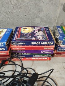 1982 Mattel Intellivision II Console 5872 UNTESTED with 27 Games And Voice Modul