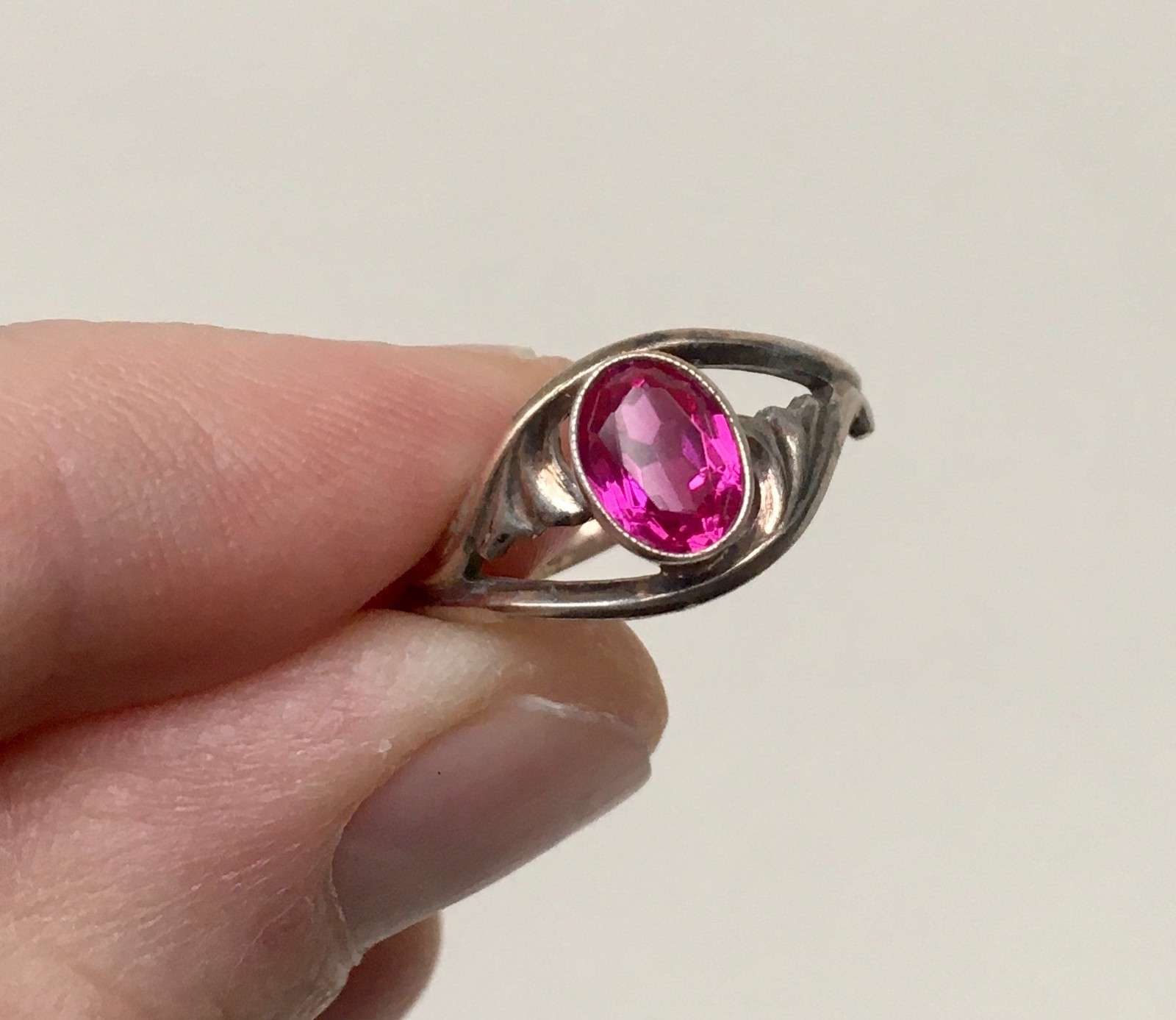 Ring № 77 Vintage Soviet Red Ruby Ring Silver Rin… - image 15