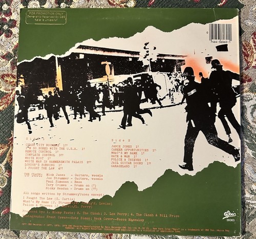 The Clash Self Titled Promo Vinyl LP 1979 US Epic White Labels BL 3606 VG - Picture 2 of 12