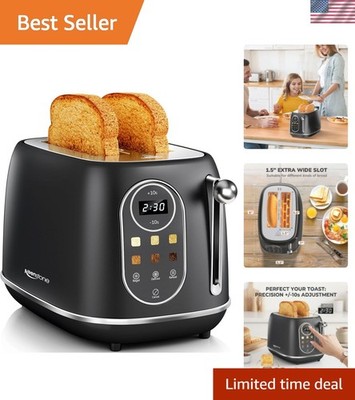 Smart Touch Screen Toaster 2 Slice, Retro Wide Slot Stainless Steel Toaster w...