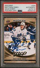Matthew Knies RC 2023 UD MVP Gold Script Auto #244 PSA 10 Gem Mint Auto