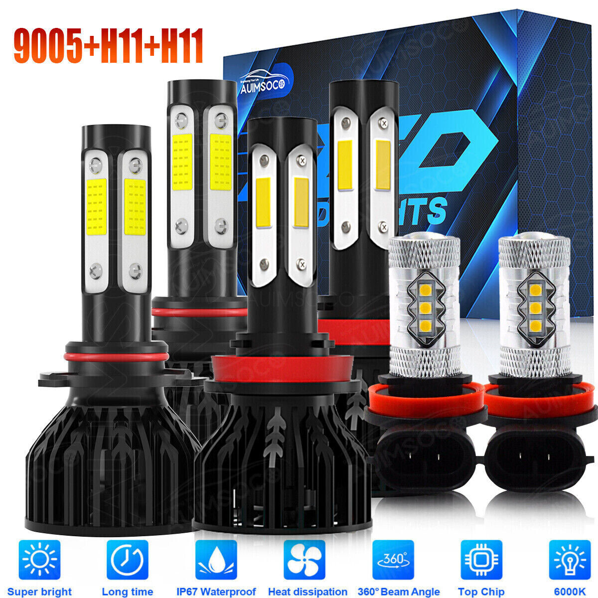 For 2019 2020-2021 Ram 1500 2500 3500 8000K LED Headlight Low Beam