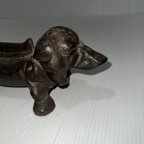 Vintage Cast Iron Sausage Dog Boot Scraper Door Stopper - Picture 7 of 13