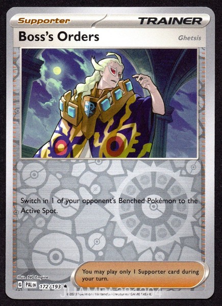 BOSS'S ORDERS 172/193 EVOLUCIONES EN PALDEA CROMO POKEMON EVOLVED 2023 TCG HOLO