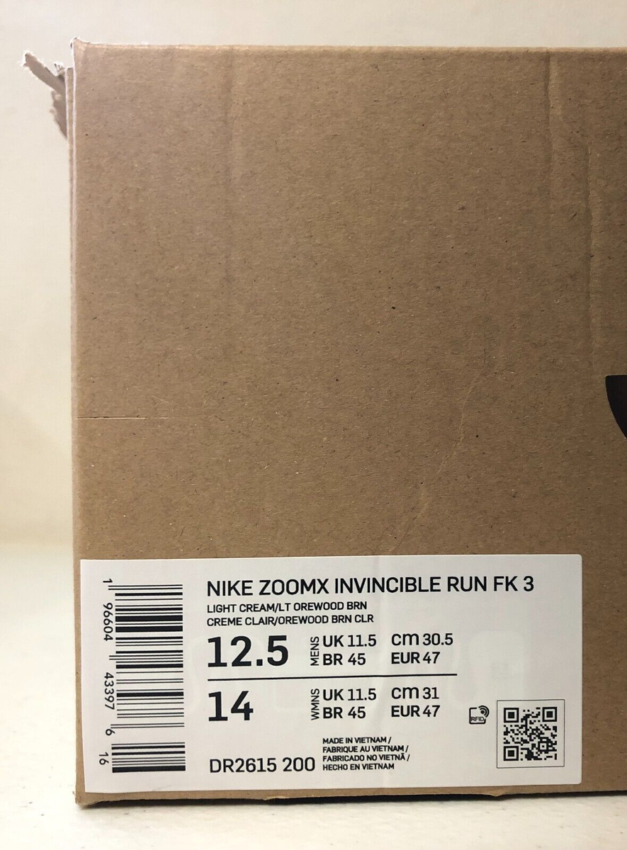 Nike ZoomX Invincible Run FK 3 Light Cream Lt Orewood Brown DR2615