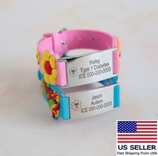 Kids emergency bracelet personalized medical alert allergy diabetic autism