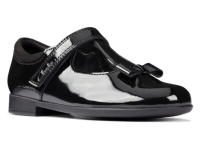 Clarks Kids Infant Junior Scala Hope Shoes E Fit Black School Size UK 10k-UK13k