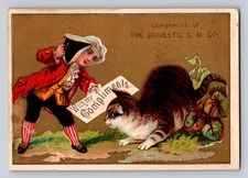 Domestic Sewing Machine Cat Colonial Era Man  P449