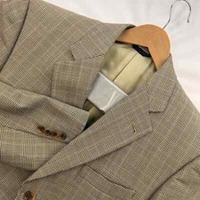 Burberry Men Brown Wool Glen Check Three Button Double Vented Blazer