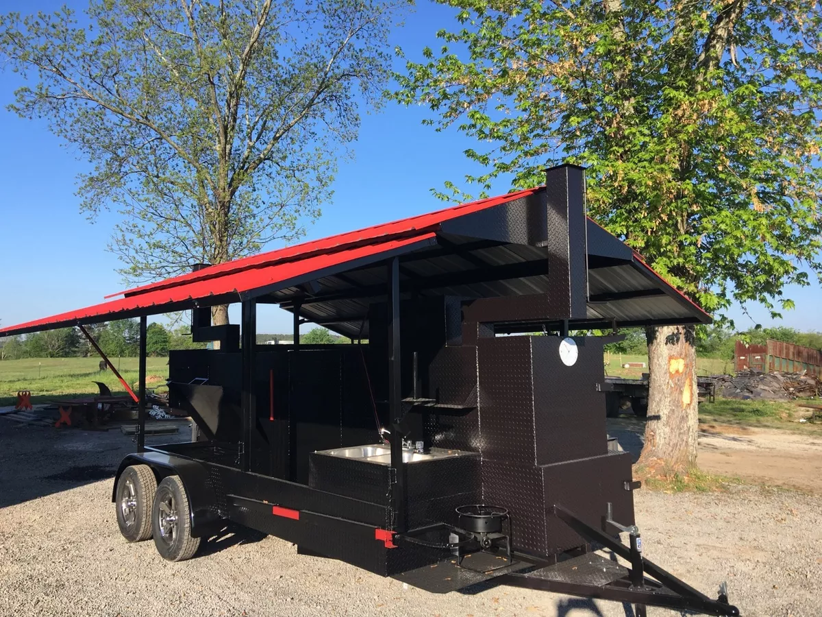 Mobile top bbq trailer