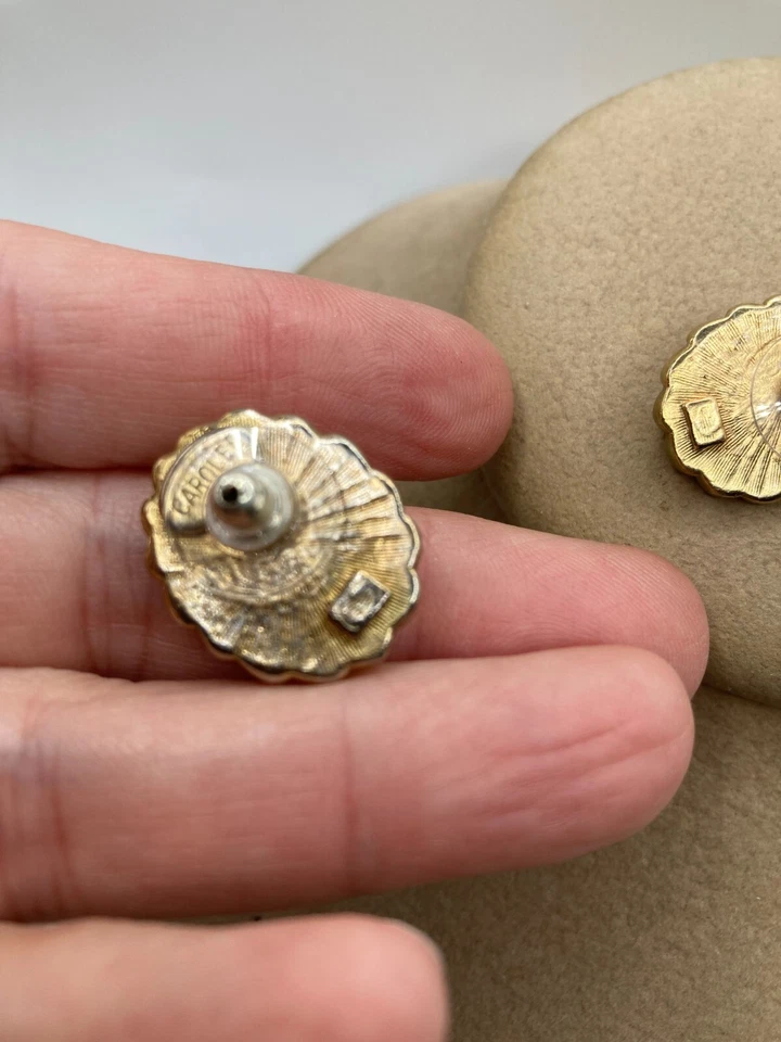 PENDIENTES CAROLEE PEARLS Oro Tono Declaración Perforados 7/8" Foto 4 de 4