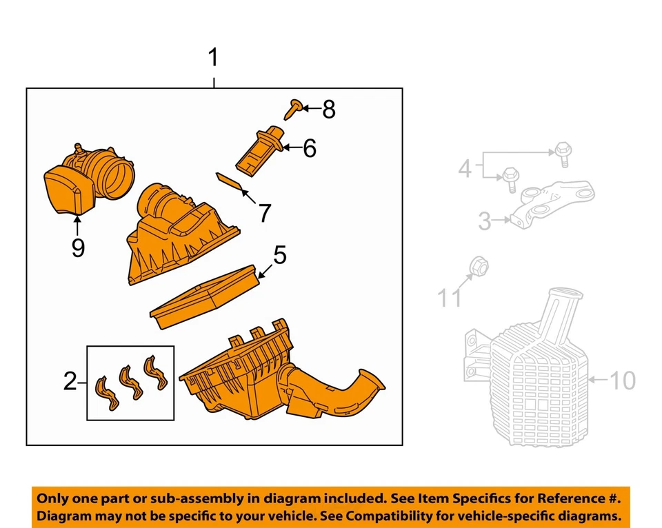 Conjunto de filtro de aire usado se adapta a: Ford Fusion 2011 2,5 L VIN A octavo dígito grado A Foto 3 de 4