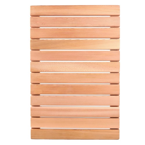 Cedar Wood Shower Mat Cedar Wooden Bath Mats Wood Bath Mat 23.6 — 15.7 In Shower - Picture 1 of 6