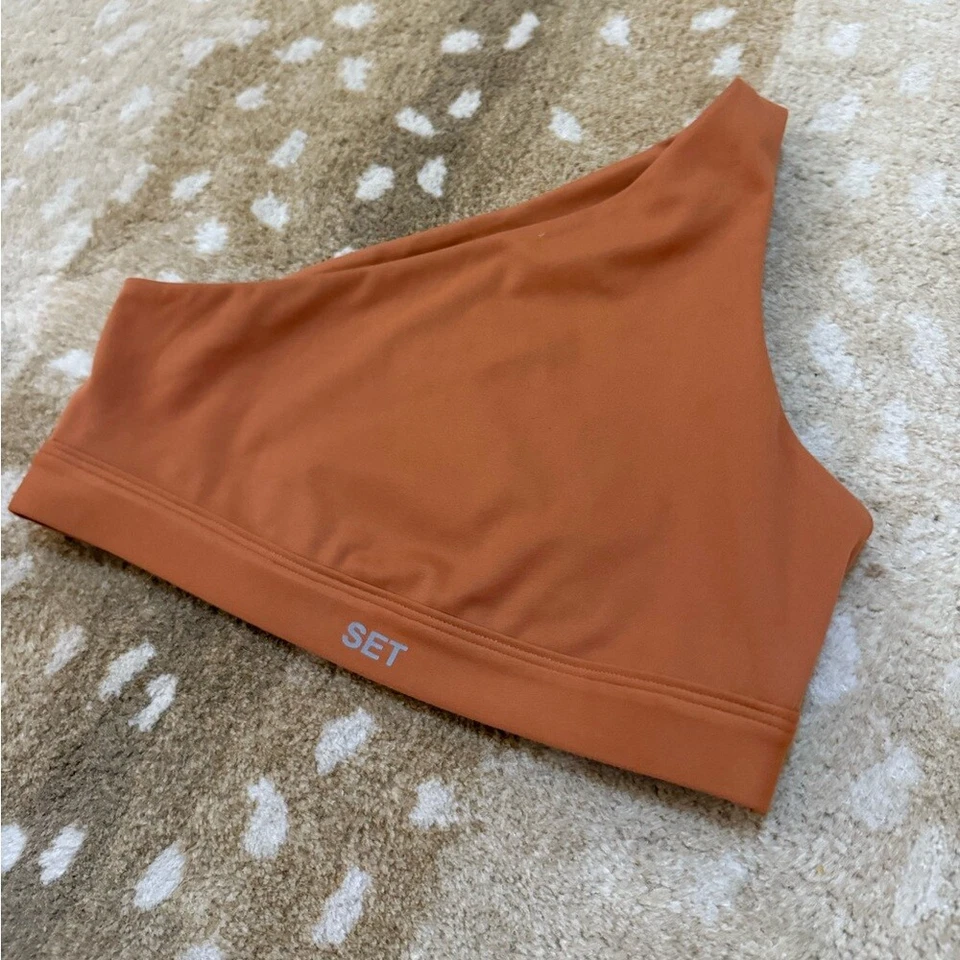 Set Active Sujetador Deportivo Hombro Descubierto Marrón Claro Mujer Talla XS Foto 3 de 4