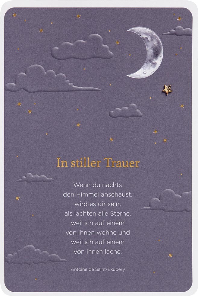 Trauer - Beileid - Kondolenz - Finest Collection Karte mit Briefumschlag plastik