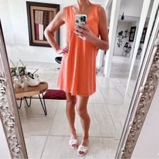 Alice + Olivia Sleeveless Silk Dress Back Cutout Orange Size S