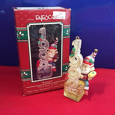 Enesco Treasury Ornament Wee Tree Trimmers Series Carver 1992 NEW E4