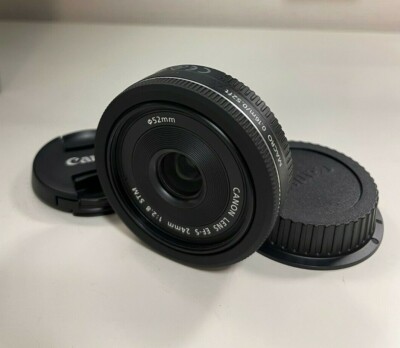 Mint Boxed】Canon EF-S 24mm F/2.8 STM Black Lens from Japan - #309