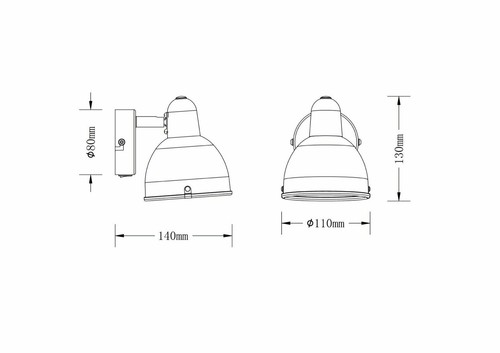 Modern LED Single Wall Light 1 Way Adjustable Spotlights Round Lamp Fitting - Picture 4 of 4
