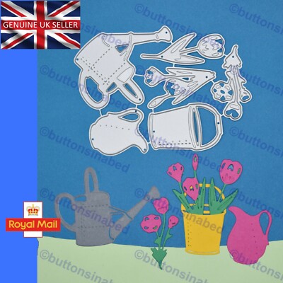 6-teiliges Gartenarbeit Metall Schneideisen Set, Eimer Kanne Gießkanne * UK-VERKÄUFER * H3