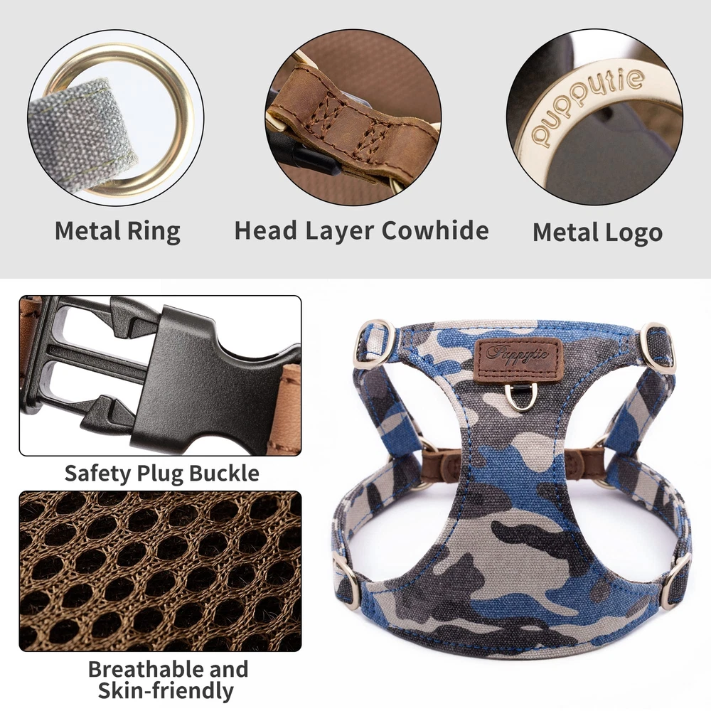 Dog Harness, No Pull Dogs Harness and Multi-Function Leash Set for Medium Dog...