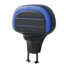 Black+Blue Driver Backrest Pad Fit For Harley Touring Electra Road Glide 09-23