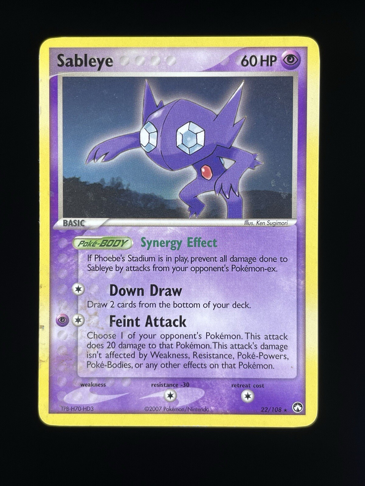 Pokemon EX Power Keepers Rare Card - Sableye 22/108