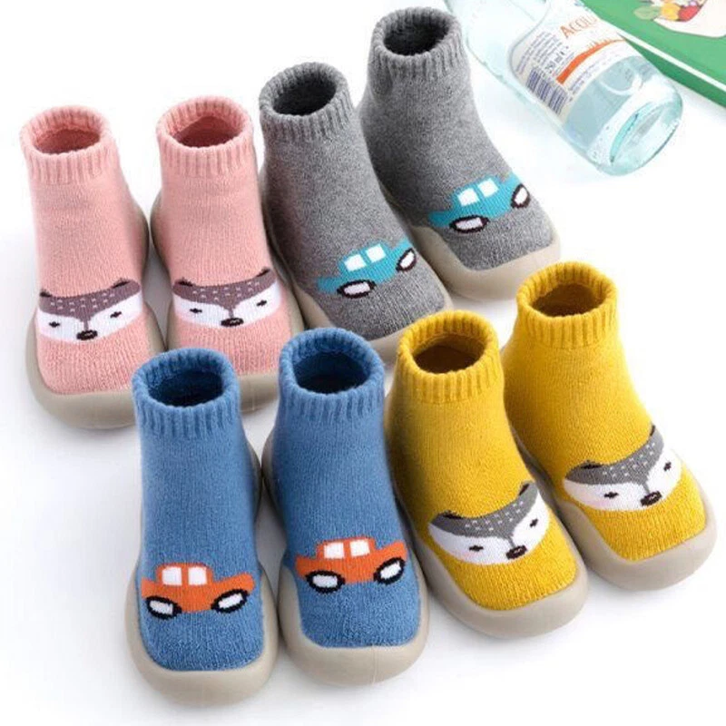 Newborn Baby Girls Boys Non Slip Infant Cotton Soft Non Slip Socks Walking Shoes - Image 2 of 4