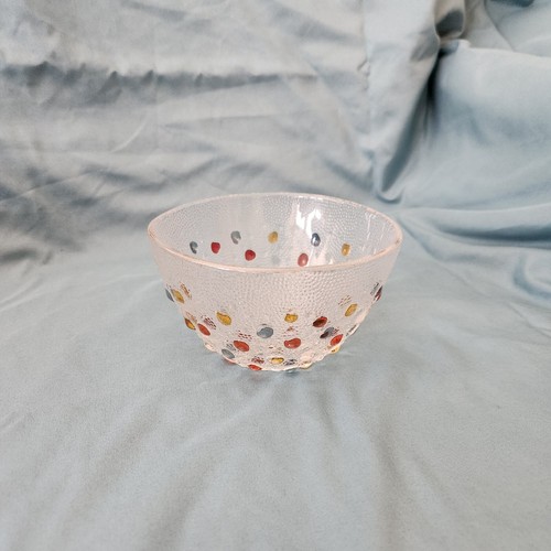 VTG 1970 Asteroid Jan Sylwester Drost Glass Colorful Dots 3 Plates & 1 Bowl - Picture 2 of 7