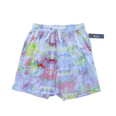 Phluid Project Watercolor Print Elastic Waist Casual Summer Shorts Size S