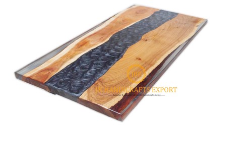 Ocean design Epoxy  Resin Walnut Wooden Table top rectangle Table Custom order - Picture 2 of 6