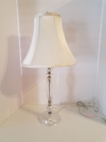Contemporary Lucite Table Lamp Diamond, Gold Leaf Obelisk Table Lamp